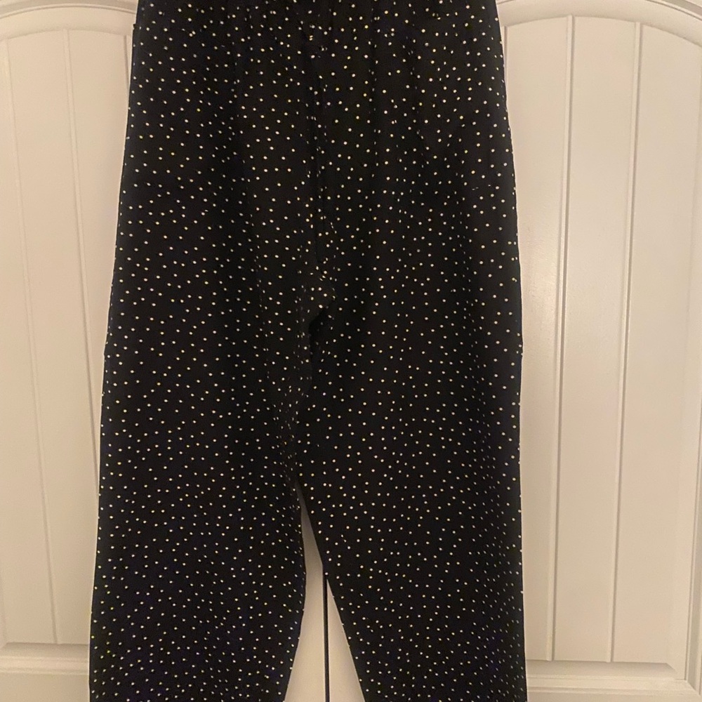 Who What Wear Black and White Polka Dot Joggers